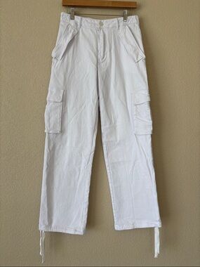 Naked Wardrobe White Cargo Utility Pants